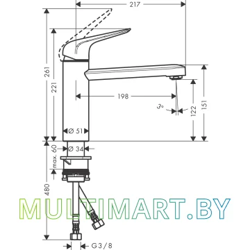 Смеситель Hansgrohe M421-H120 (71806000) картинка 2